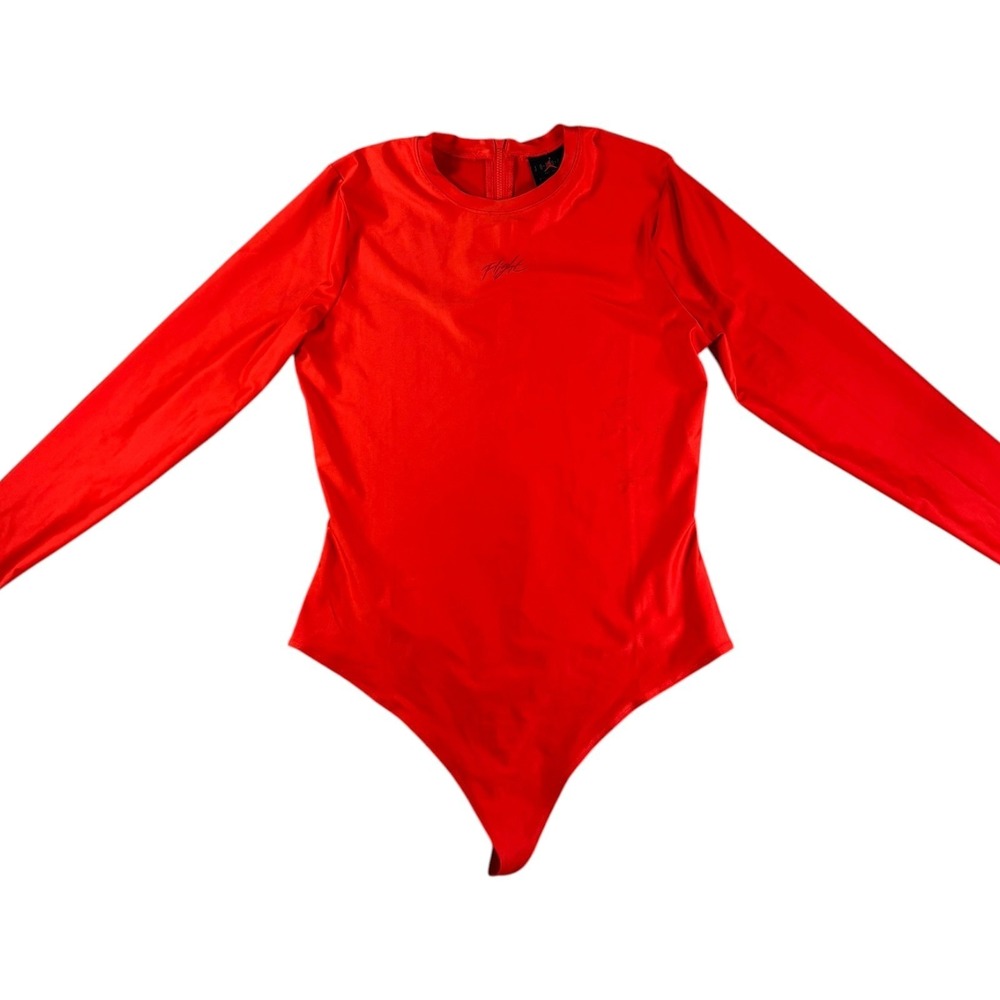 Jordan Flight Bodysuit Womens Extra Large Orange Long Sleeve Stretch Back Zip